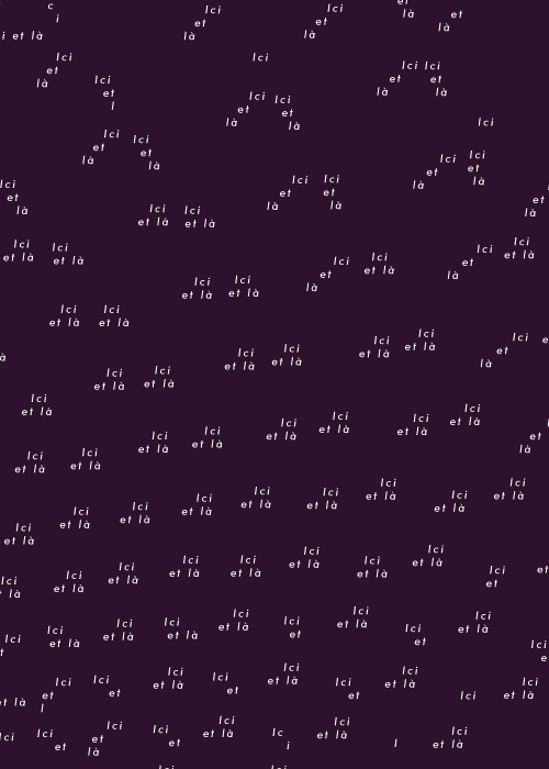 moi, la répétition, la trame, le vecteur, le masque, ici et là